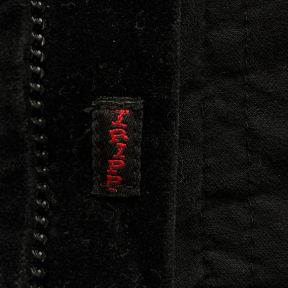 TRIPP NYC Black Velvet Corset with zipper and lace ties Size XS Vintage - Picture 10 of 11